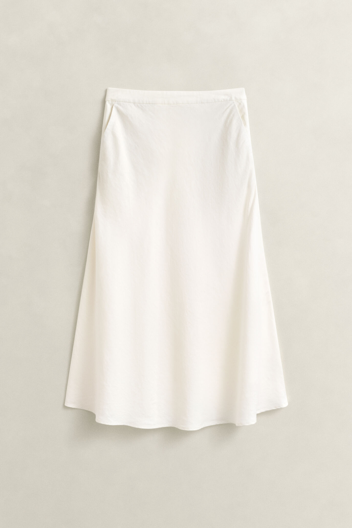 Flared Linen Blend Skirt