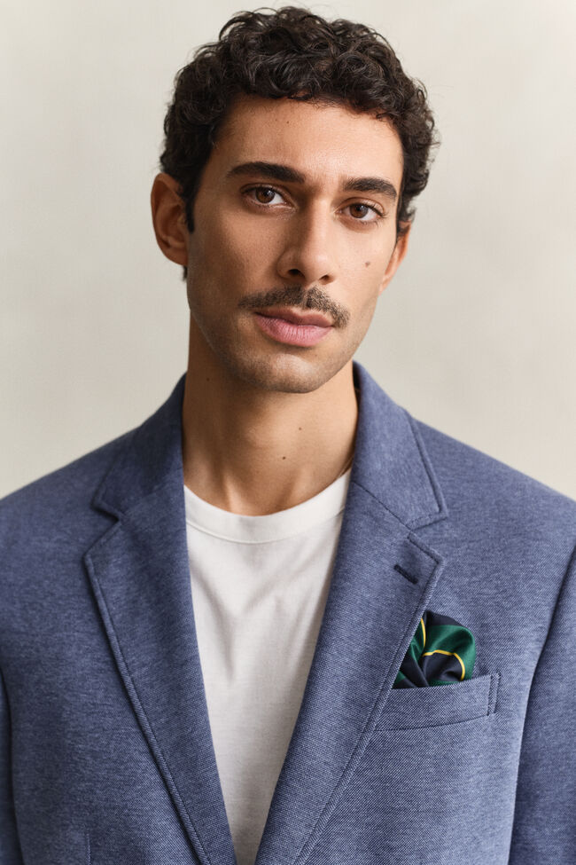 Two-Toned Jersey Piqu&eacute; Blazer