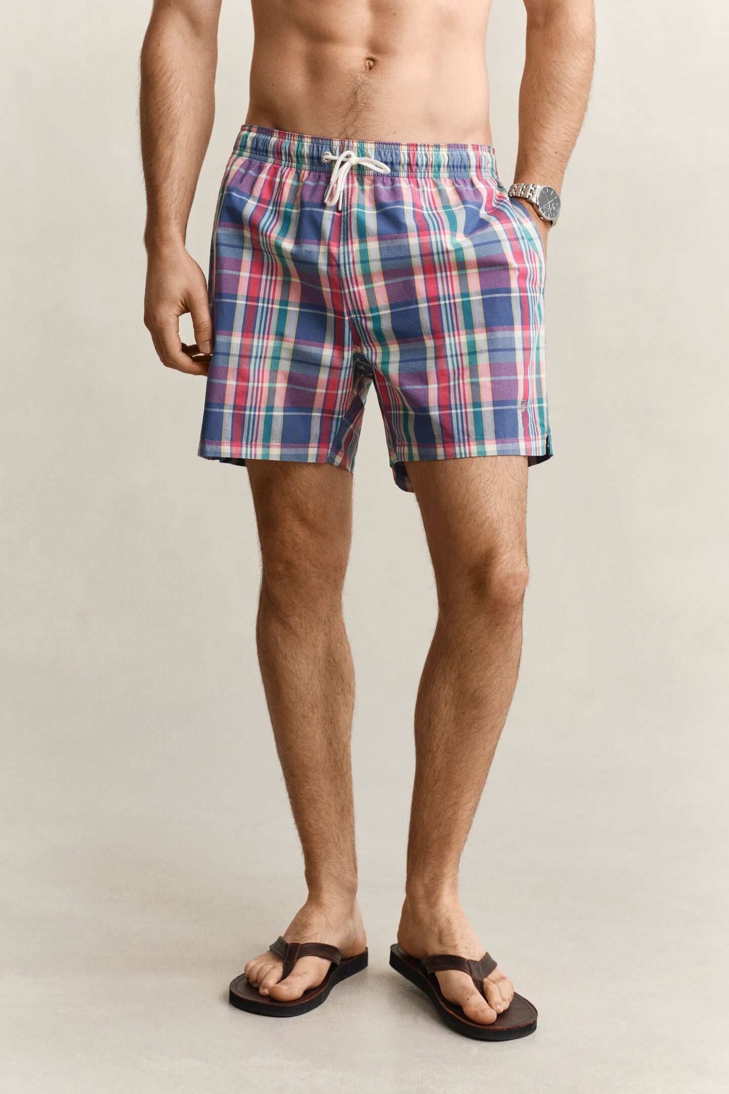 Madras Checked Swim Shorts