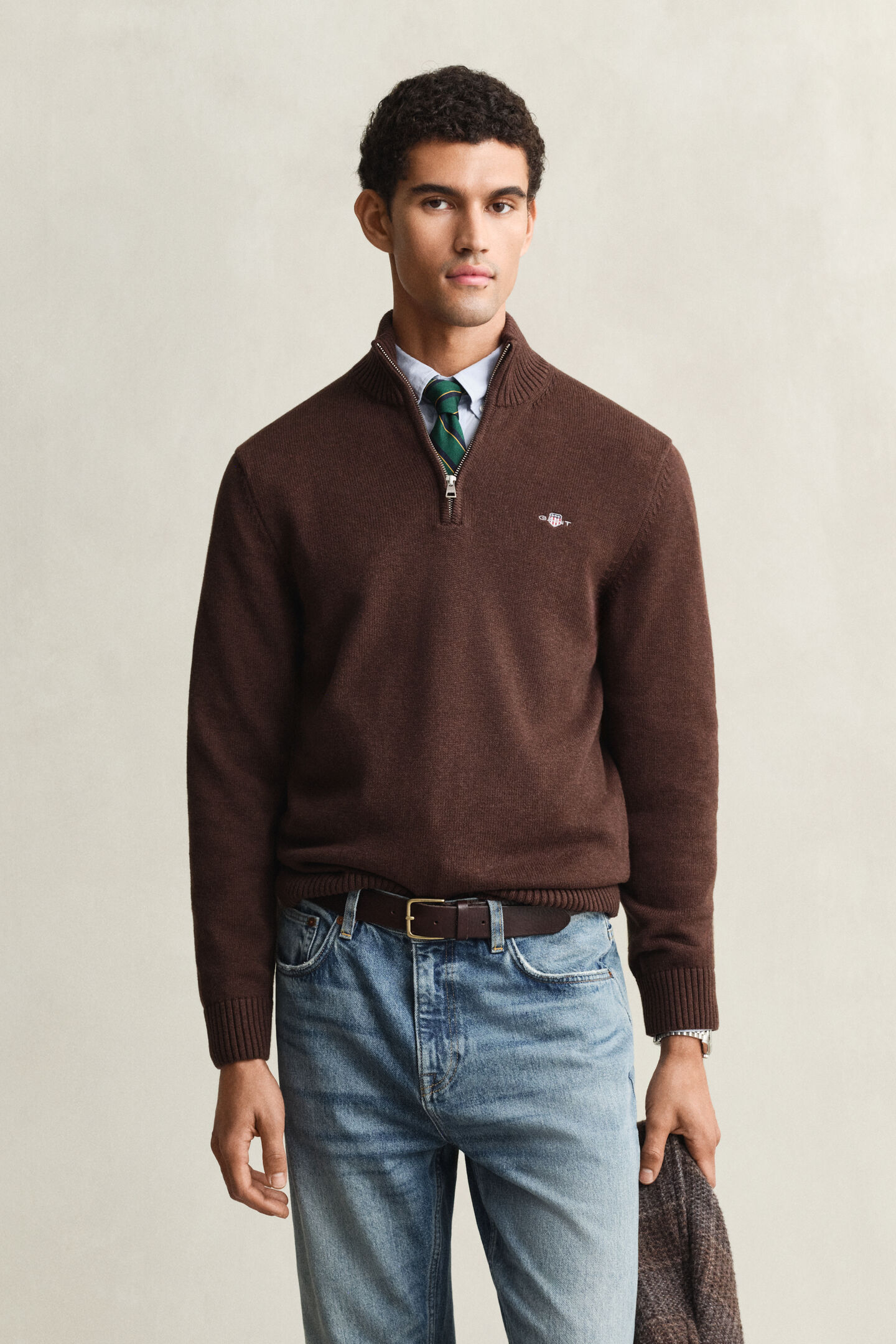 Casual Cotton Half-Zip Sweater