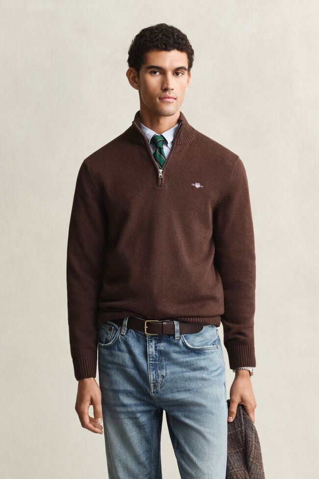 Casual Cotton Half-Zip Sweater