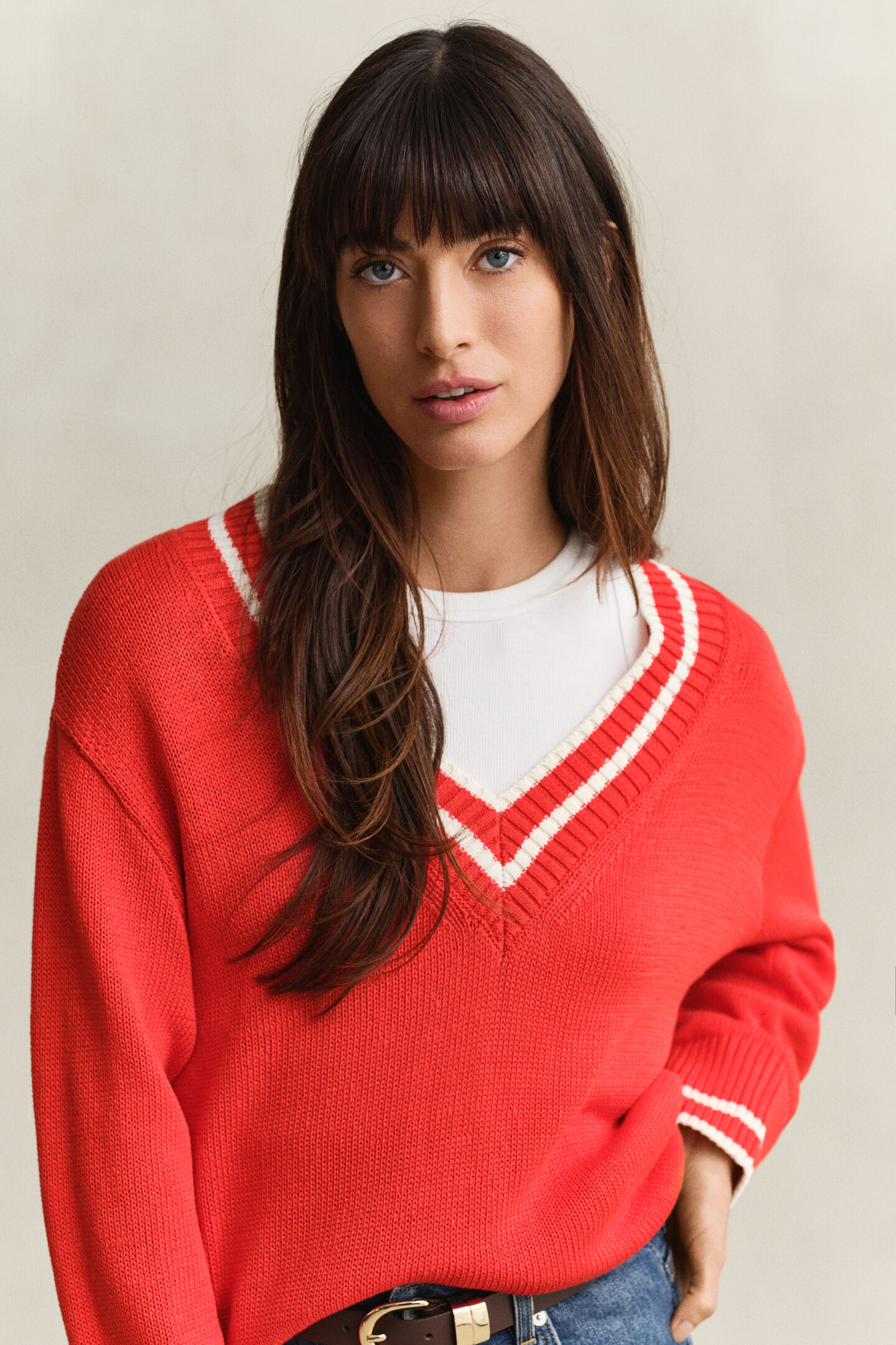 Cotton V-Neck Sweater