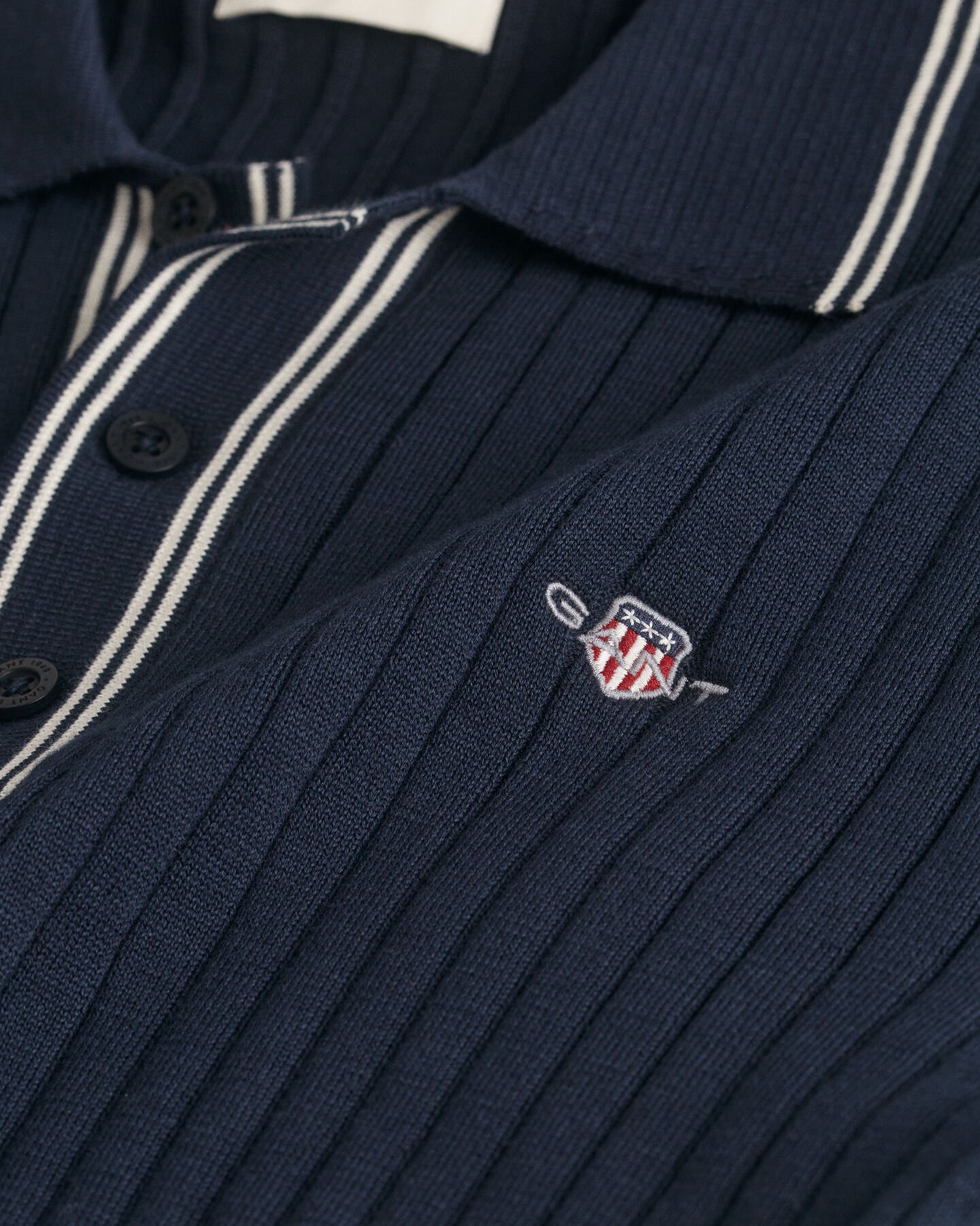 Ribbed Cotton Polo Shirt