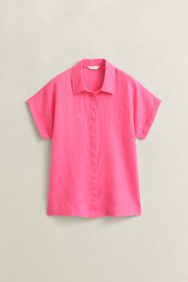 Linen Cap Sleeve Shirt