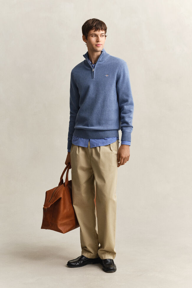 Casual Cotton Half-Zip Sweater