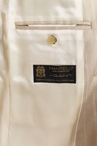 Pinstriped Linen Blend Blazer