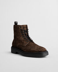 Boggar Suede Brogue Lace-Up Boots