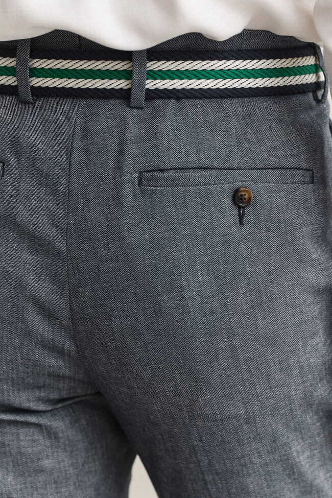 Indigo Herringbone Suit Pants