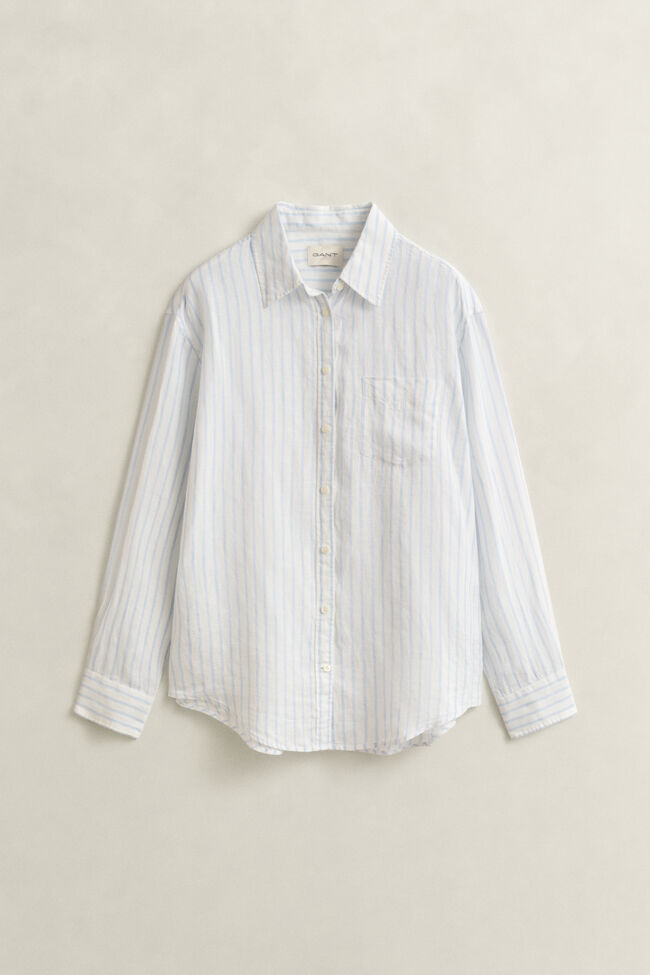 Relaxed Fit Striped Linen Shirt