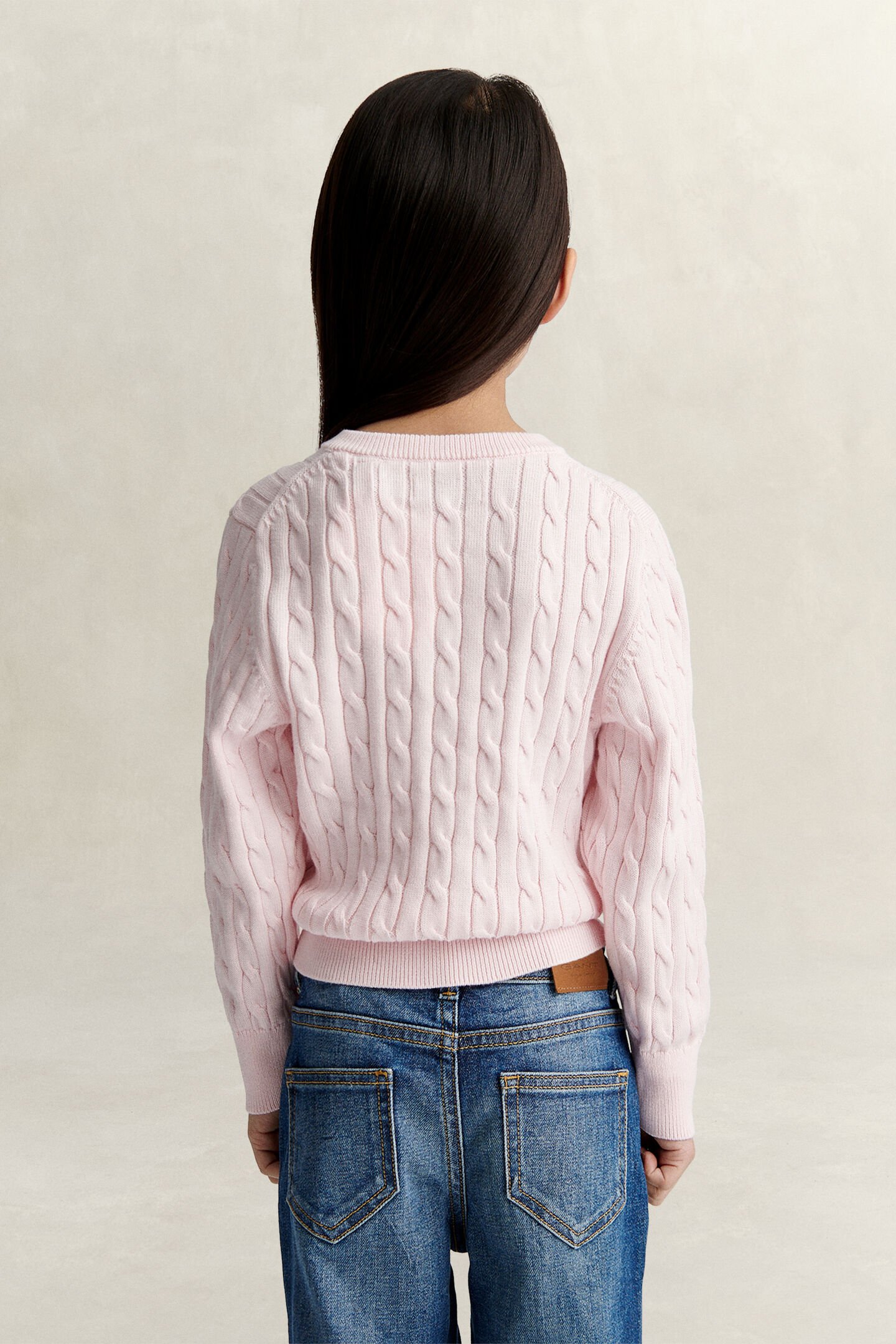 Girls Shield Cable Knit Cardigan