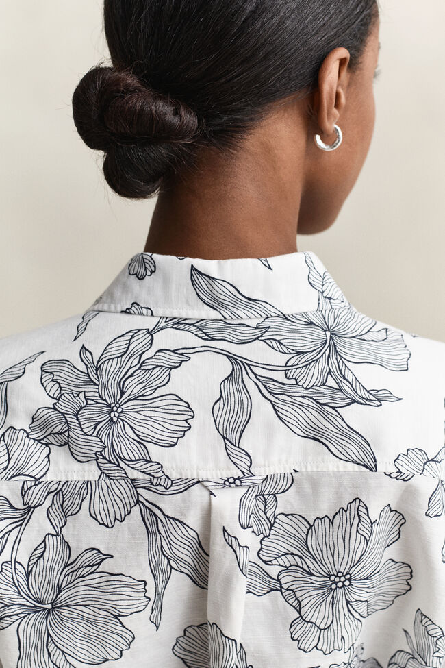 Floral Linen Shirt Dress