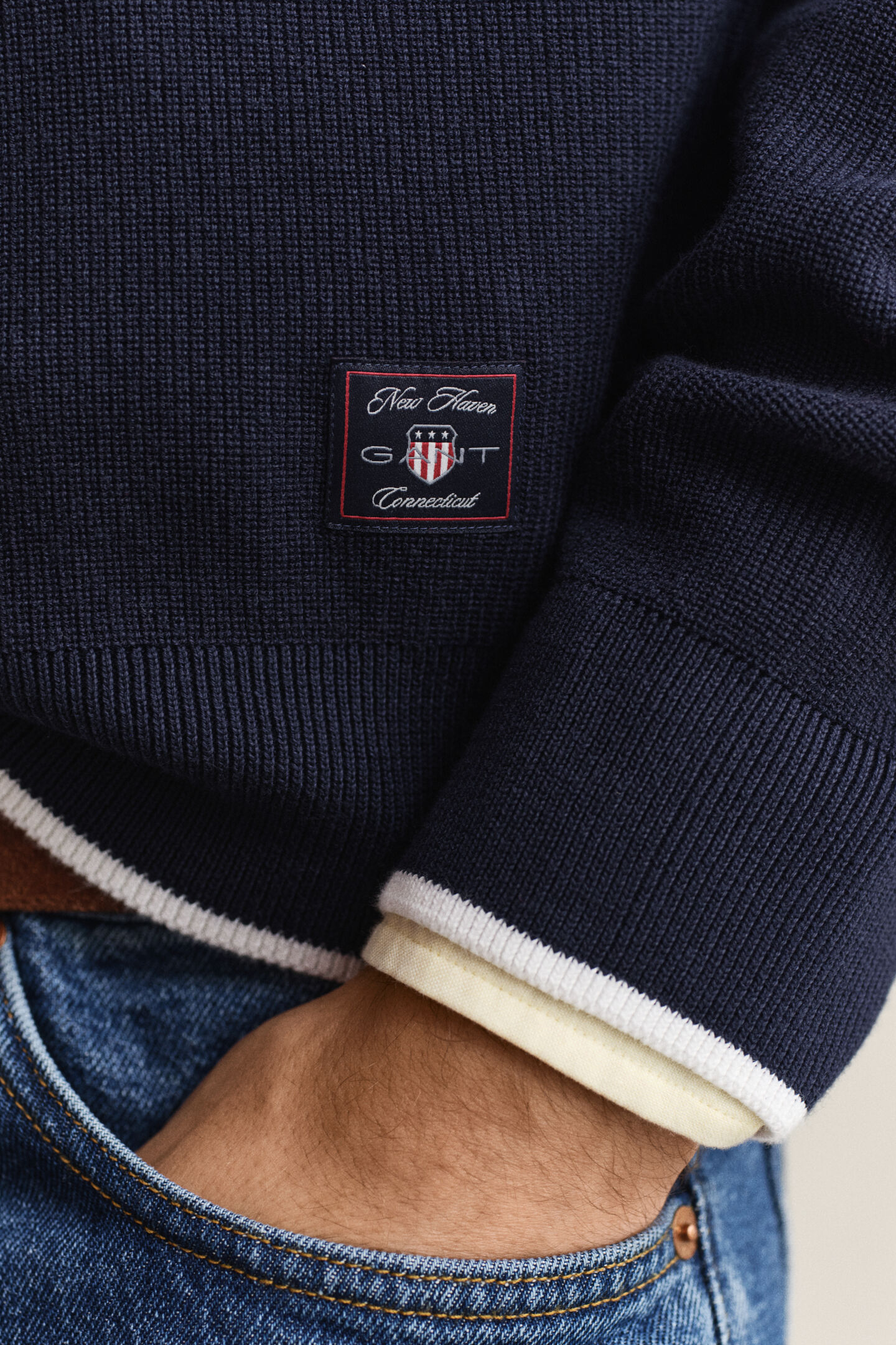 Ribbed Cotton Half-Zip Sweater