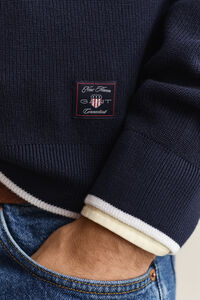 Ribbed Cotton Half-Zip Sweater