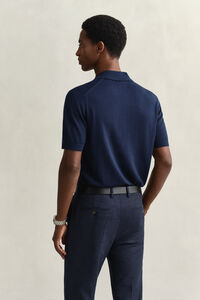 Extra Fine Merino Wool Short Sleeve Polo Sweater