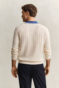Cable Knit Polo Sweater