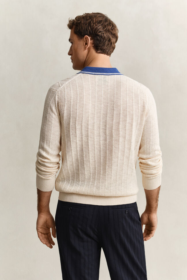 Cable Knit Polo Sweater