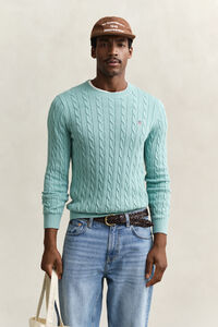 Cotton Cable Knit Crew Neck Sweater