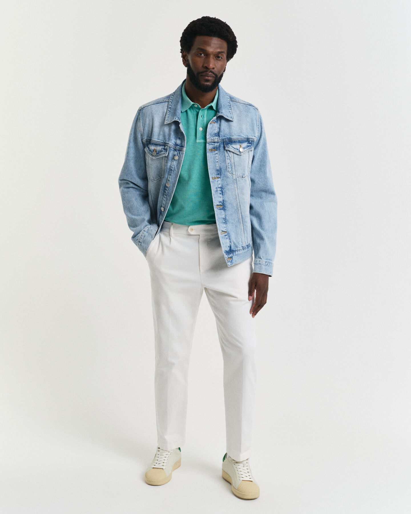 Slim Fit Tapered Cotton Twill Pants
