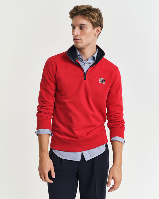 Contrast Half-Zip Sweatshirt