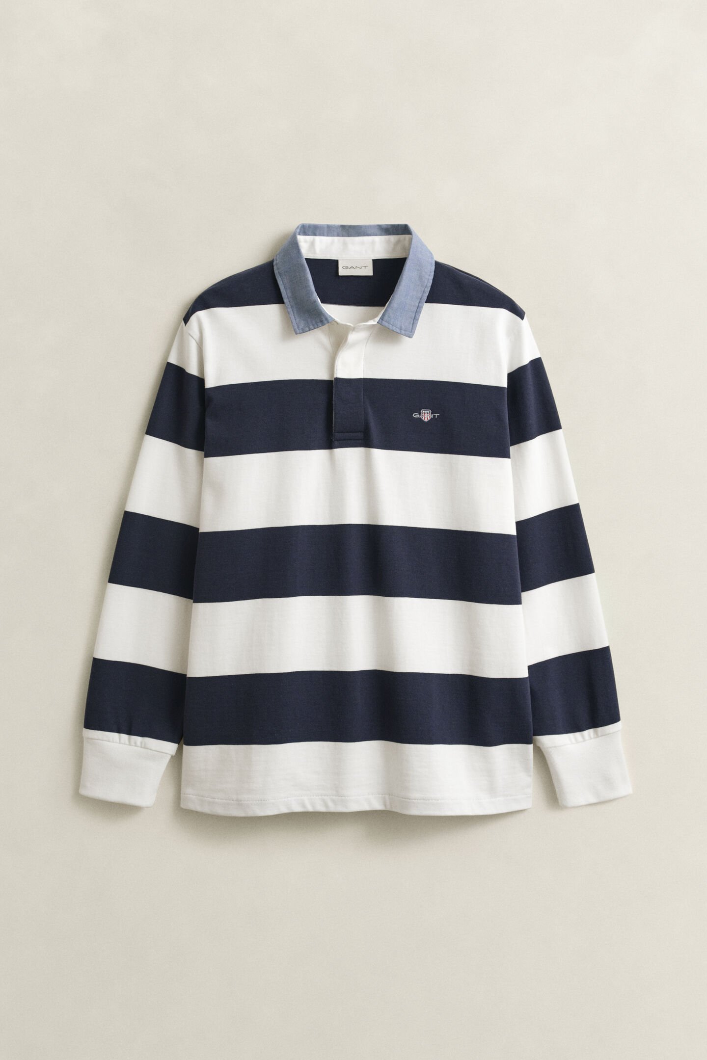 Chambray Collar Striped Heavy Rugger