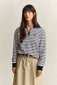 Striped Half-Zip Sweatshirt