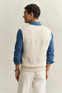 Textured Cotton Blend Vest