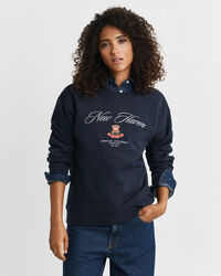 Crest Graphic Crew Neck Sweatshirt