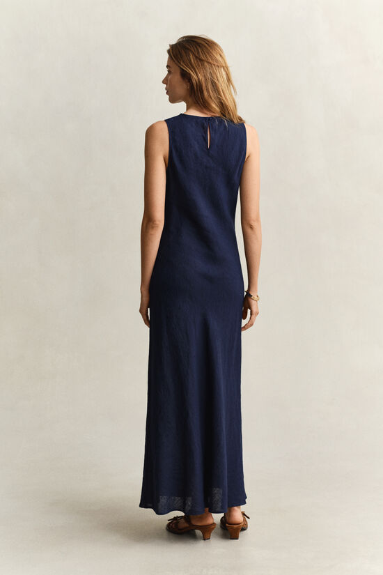 Bias Cut Linen Midi Dress