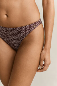 Monogram Printed Hipster Bikini Bottoms