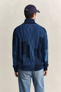 Cable Knit Patchwork Cardigan