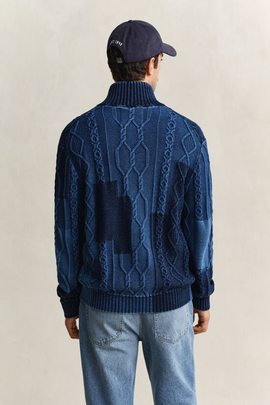 Cable Knit Patchwork Cardigan