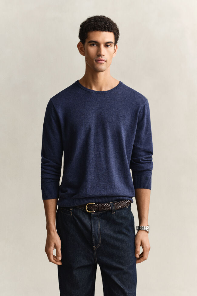 Slub Cotton Blend Sweater