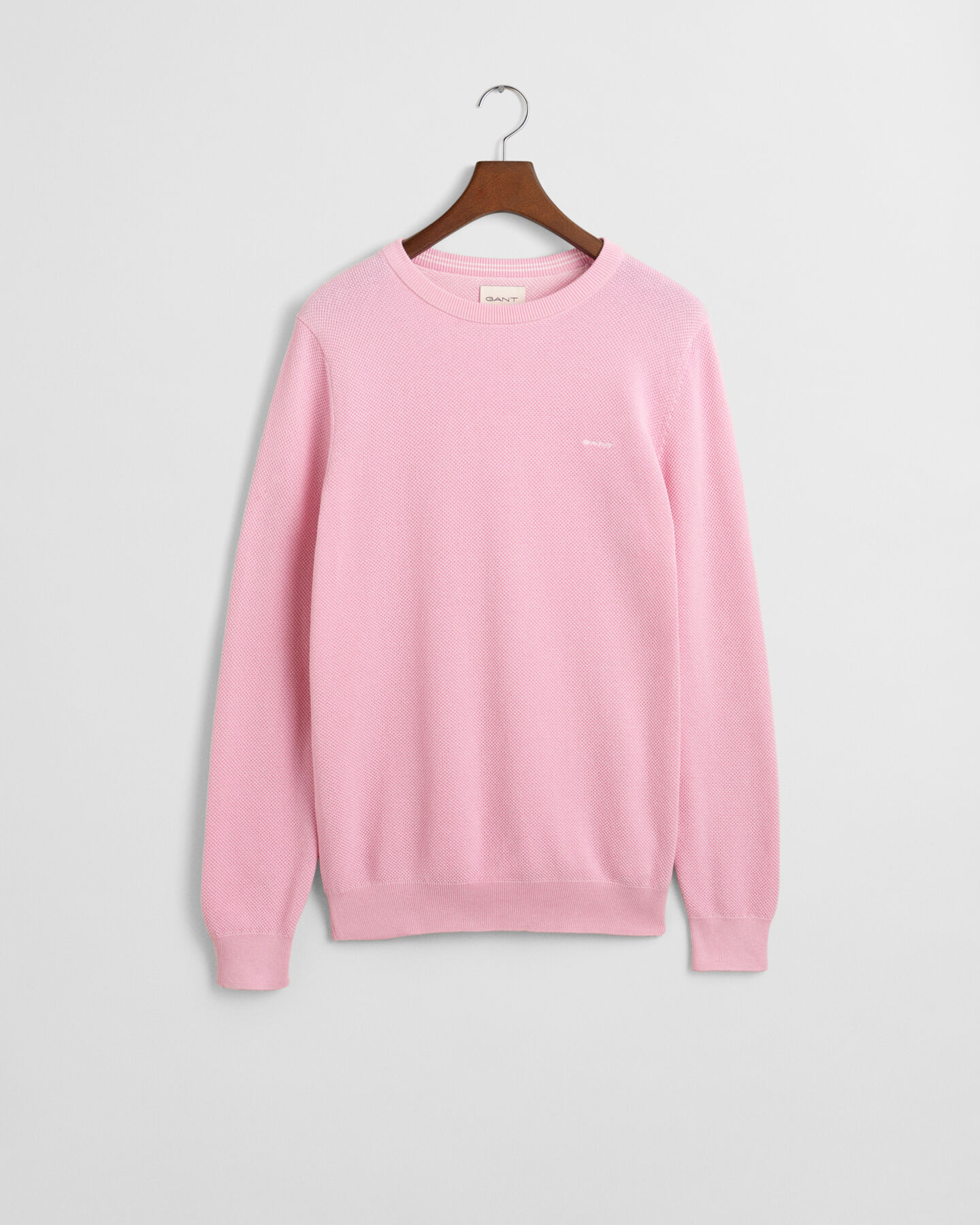 Cotton Piqué Crew Neck Sweater