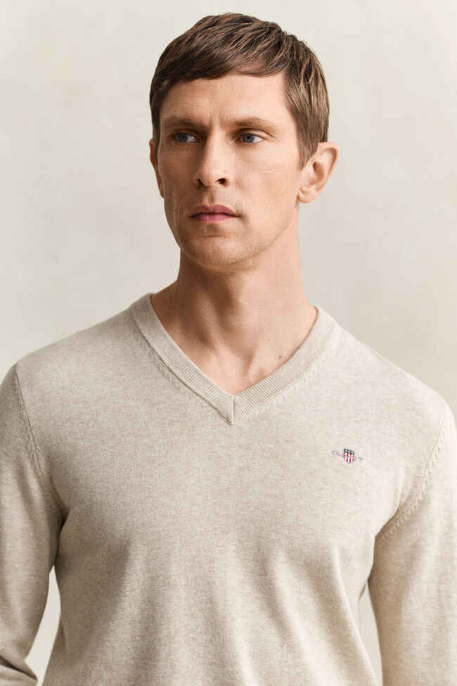 Classic Cotton V-Neck Sweater