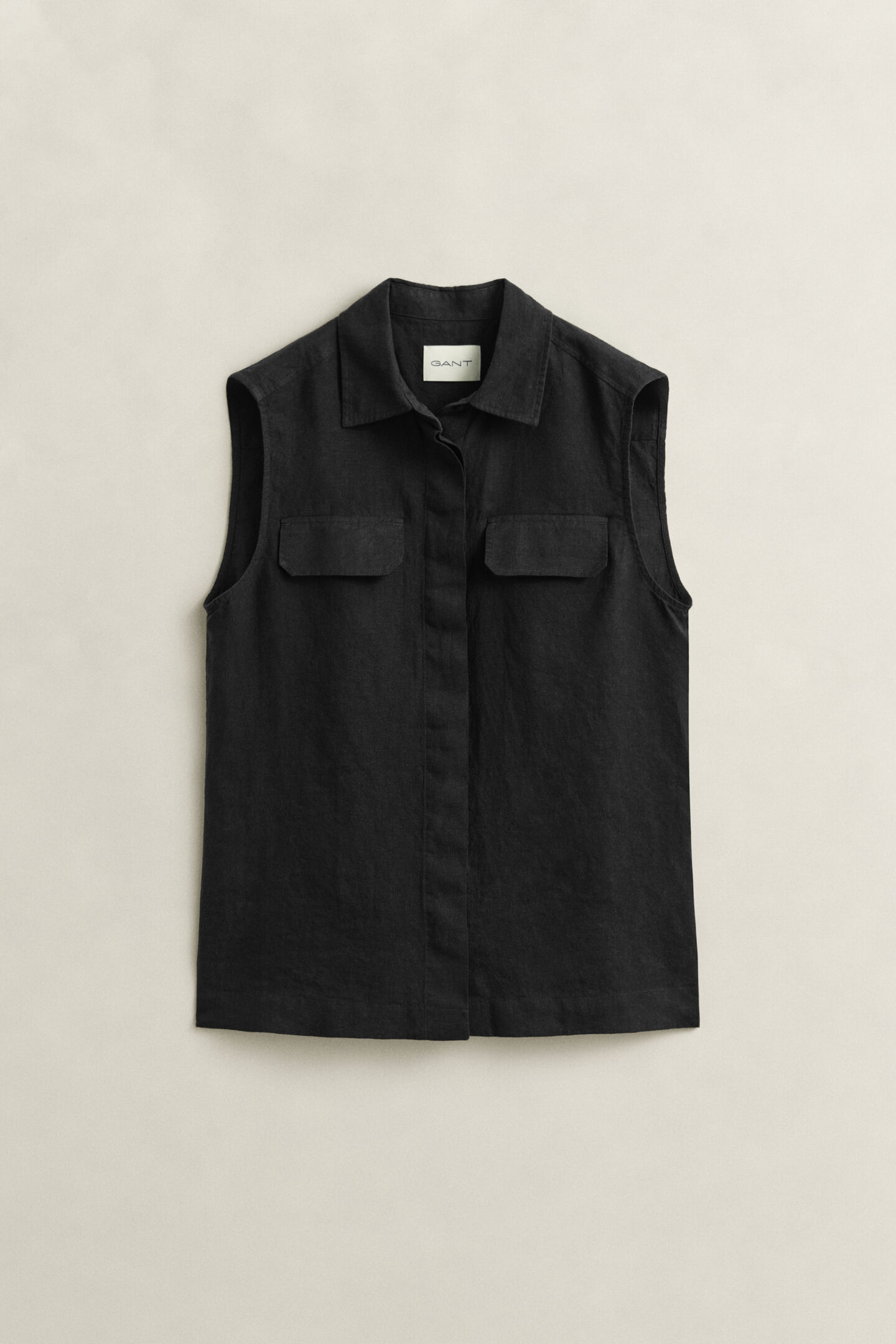 Sleeveless Linen Shirt