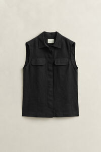 Sleeveless Linen Shirt