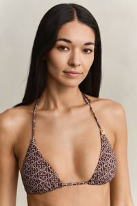 Printed Padded Triangle Bikini Top