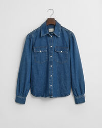Regular Fit Puff Sleeve Denim Shirt