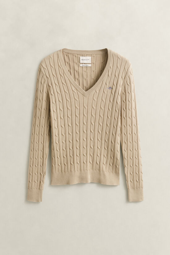 Cable Knit V-Neck Sweater