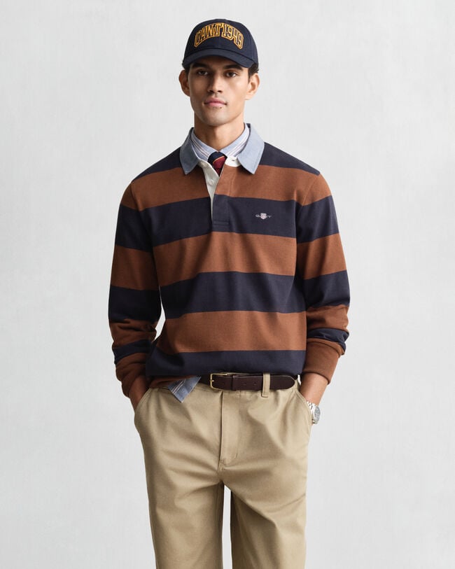 Chambray Collar Striped Heavy Rugger