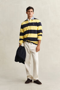Chambray Collar Striped Heavy Rugger