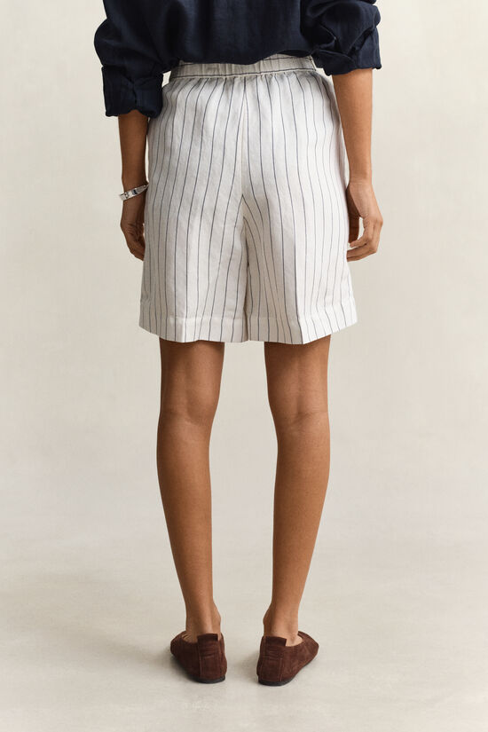 Striped Linen Blend Shorts