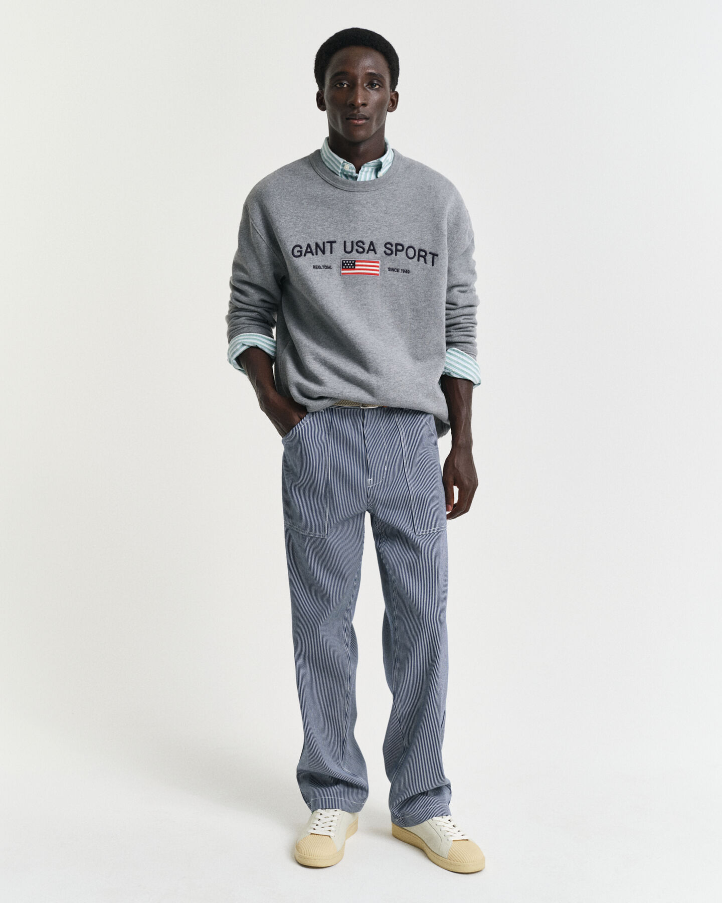 Relaxed Fit Hickory Stripe Jeans