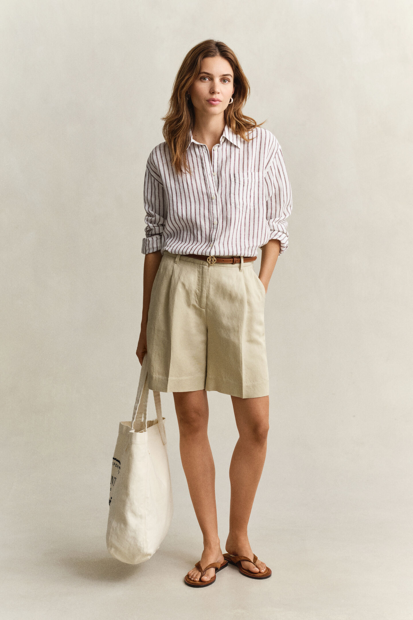 Relaxed Fit Striped Linen Shirt