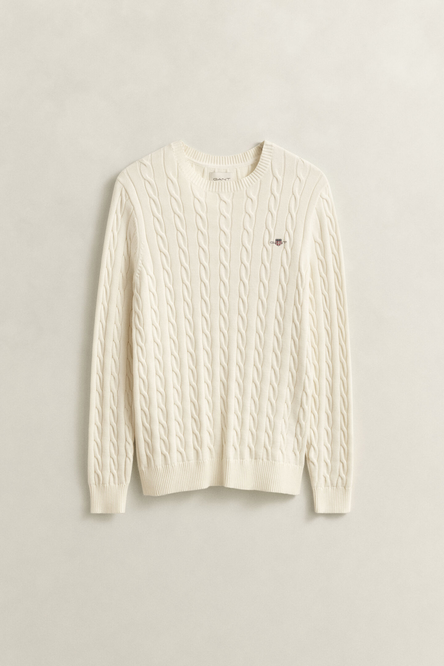 Cotton Cable Knit Crew Neck Sweater