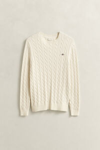 Cotton Cable Knit Crew Neck Sweater