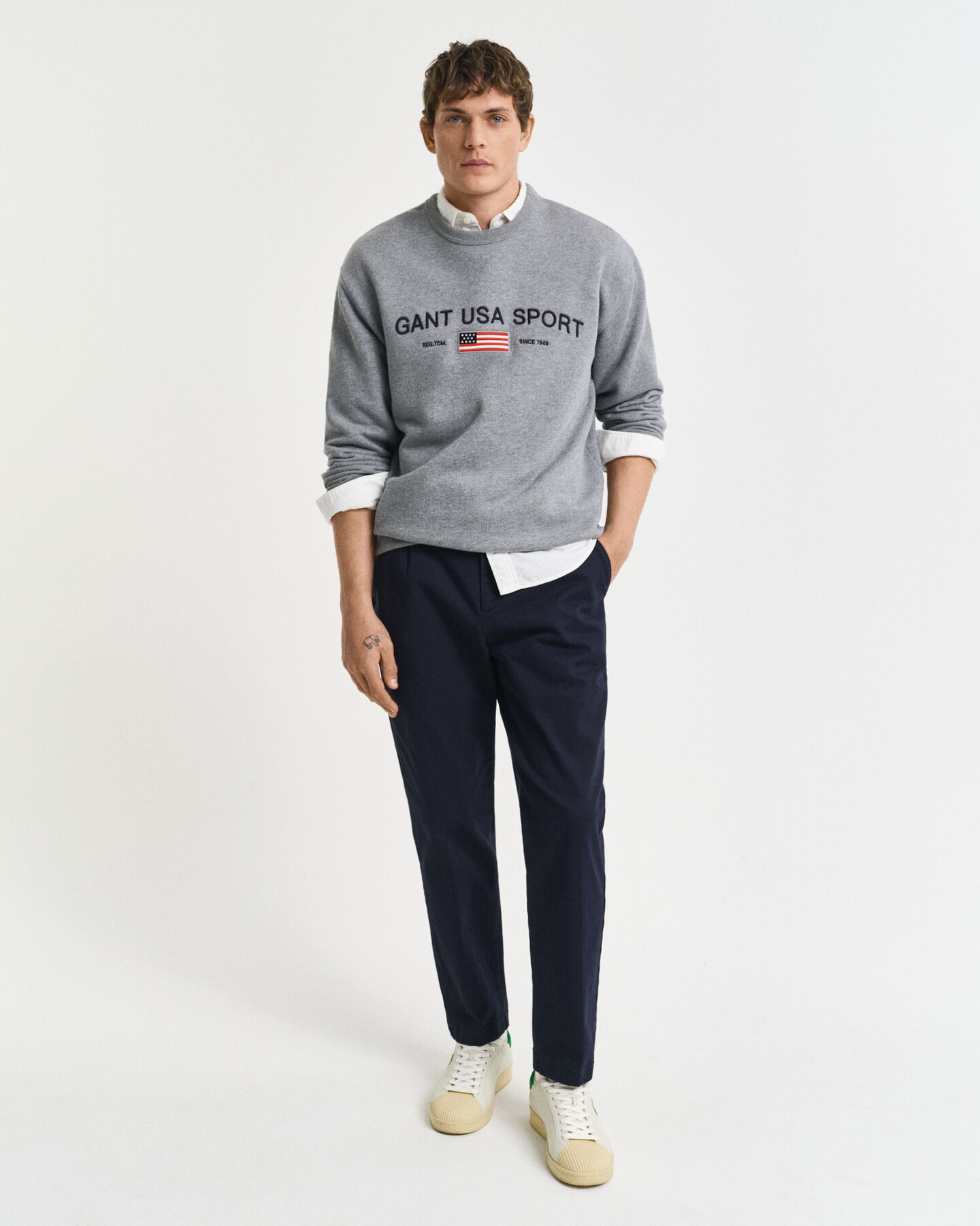 Slim Fit Tapered Cotton Twill Pants