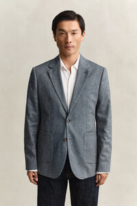 Indigo Herringbone Suit Jacket