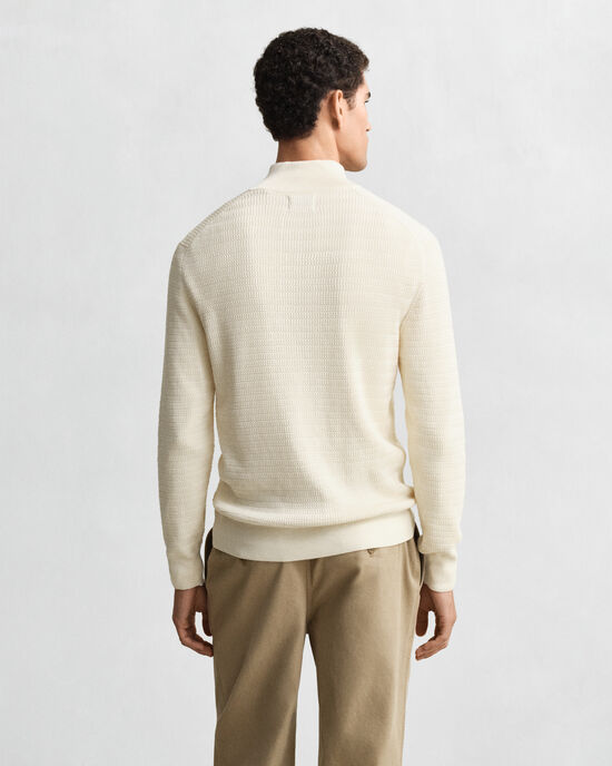 Mini Cable Knit Half-Zip Sweater