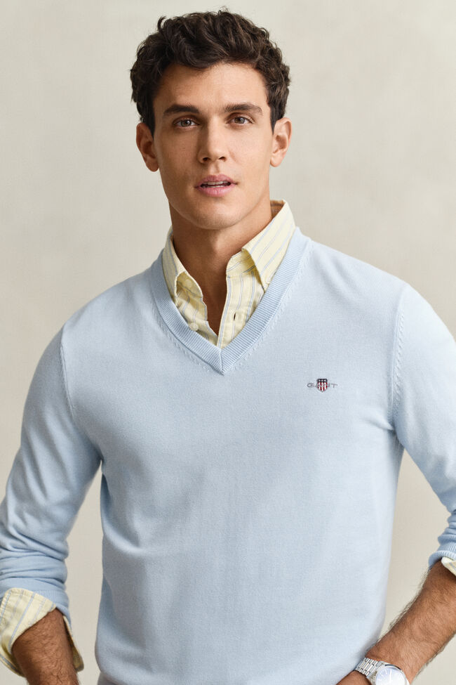 Classic Cotton V-Neck Sweater